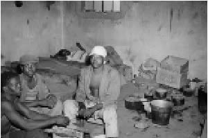 Living conditions in the mine hostels were poor.jpg